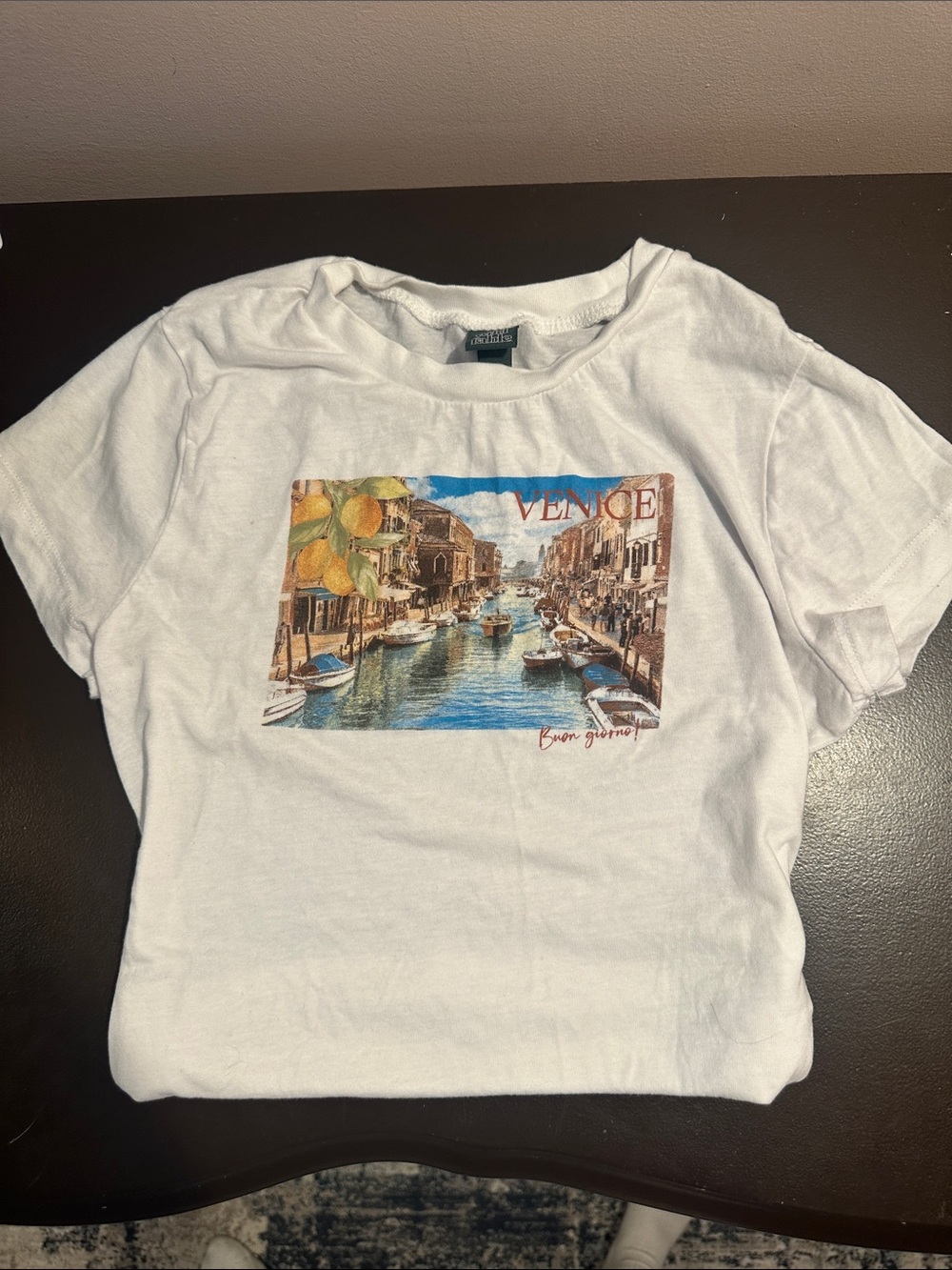 White Venice Canal Baby Tee